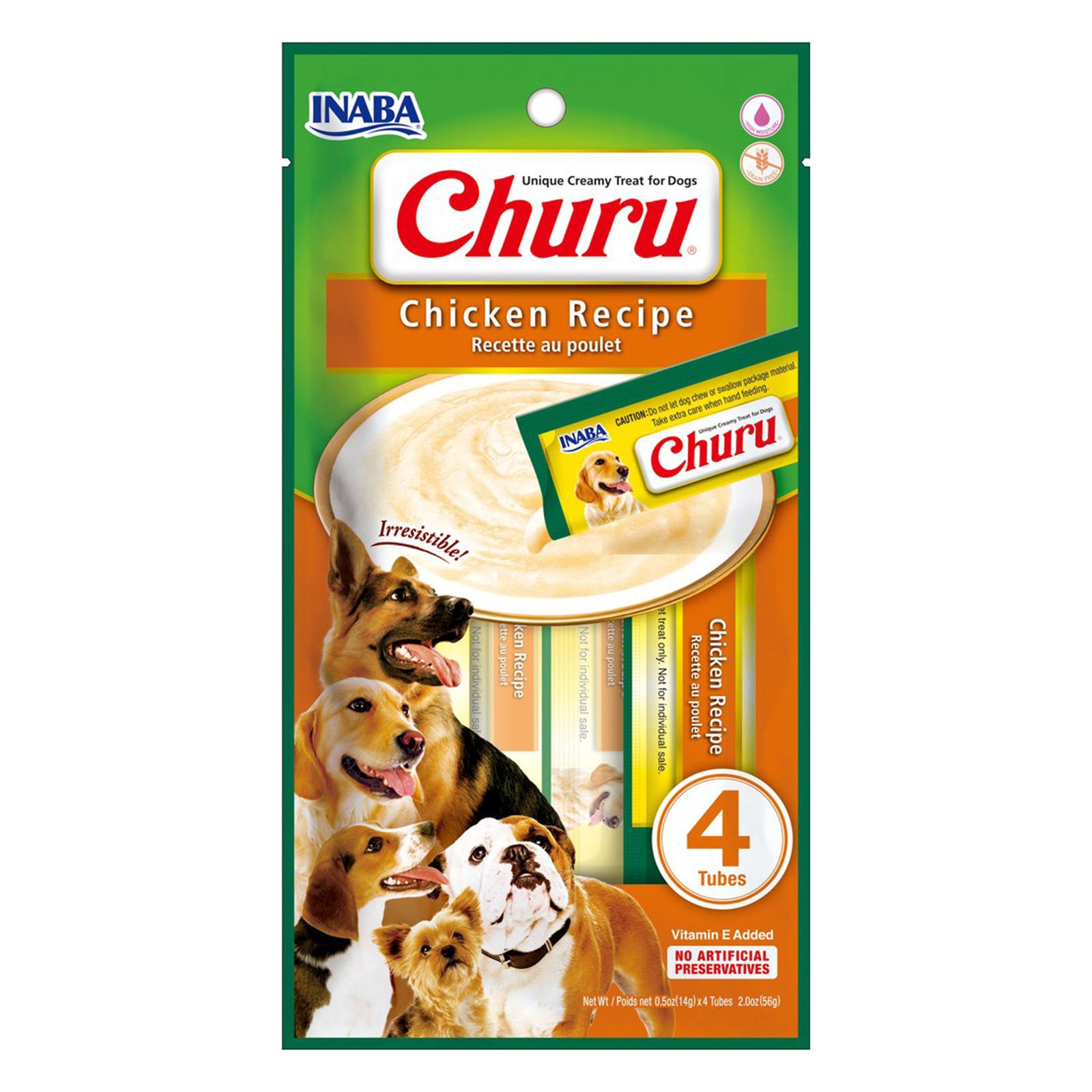 Inaba Churu Puree DOG Treats - Chicken (4 Tubes) 56g
