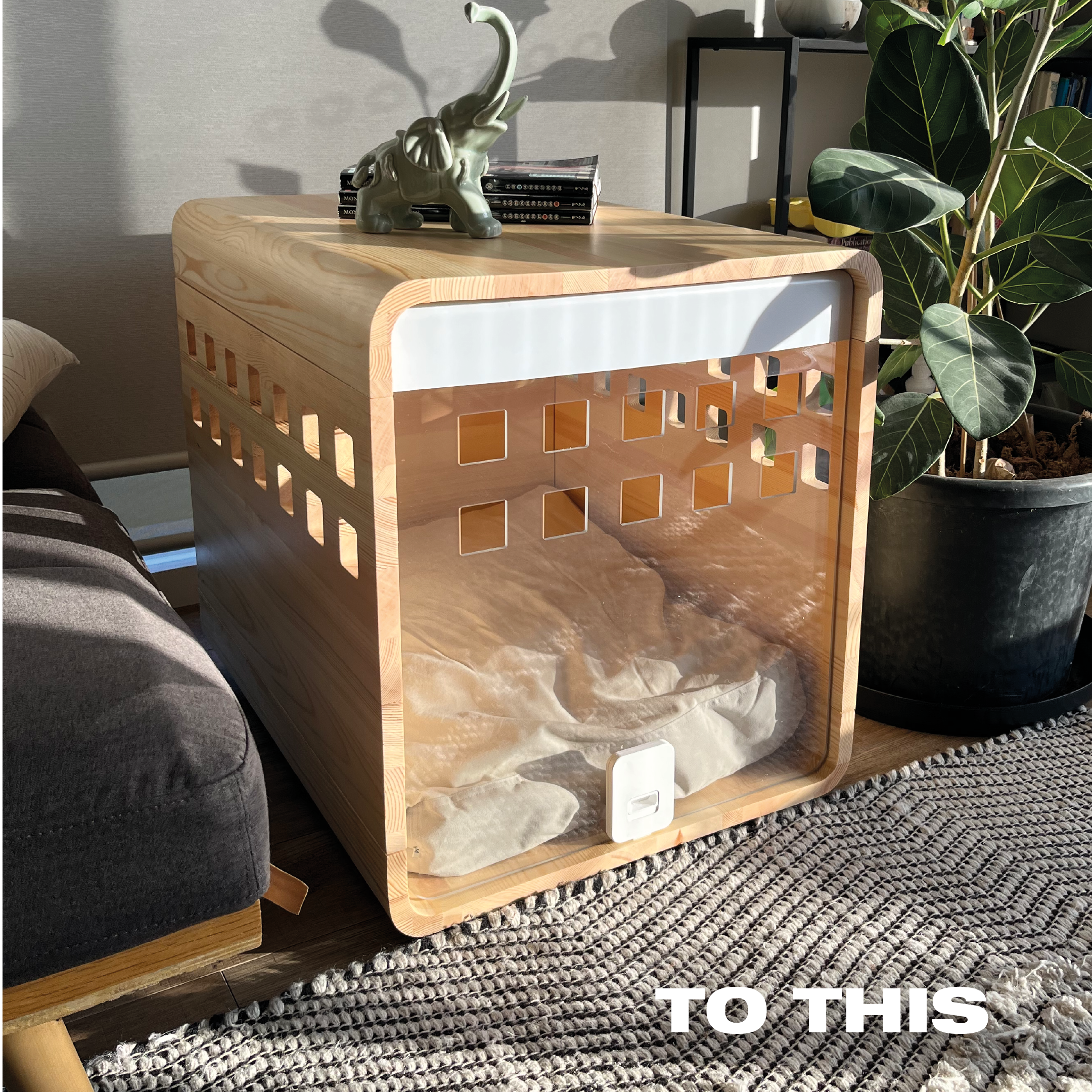 Timber Side Table Crate Furniture Dog Pet