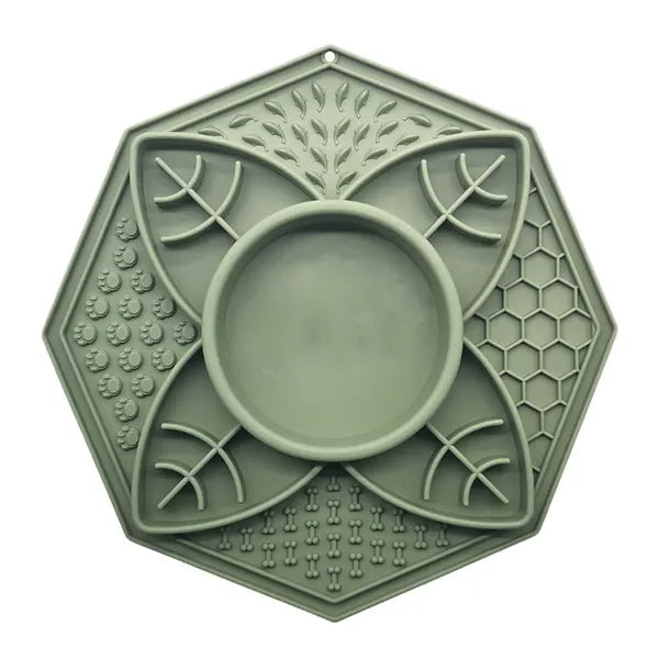 Flower Mandala Slow Feeder Lick Mat Bowl