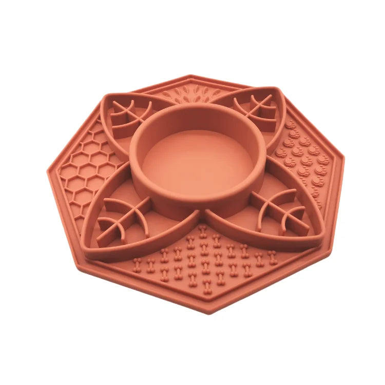 Flower Mandala Slow Feeder Lick Mat Bowl