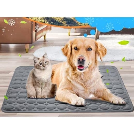 Cooling Mat for Dogs and Cats, 100×70cm, Dark Gray, Breathable, Compatible with All Breeds