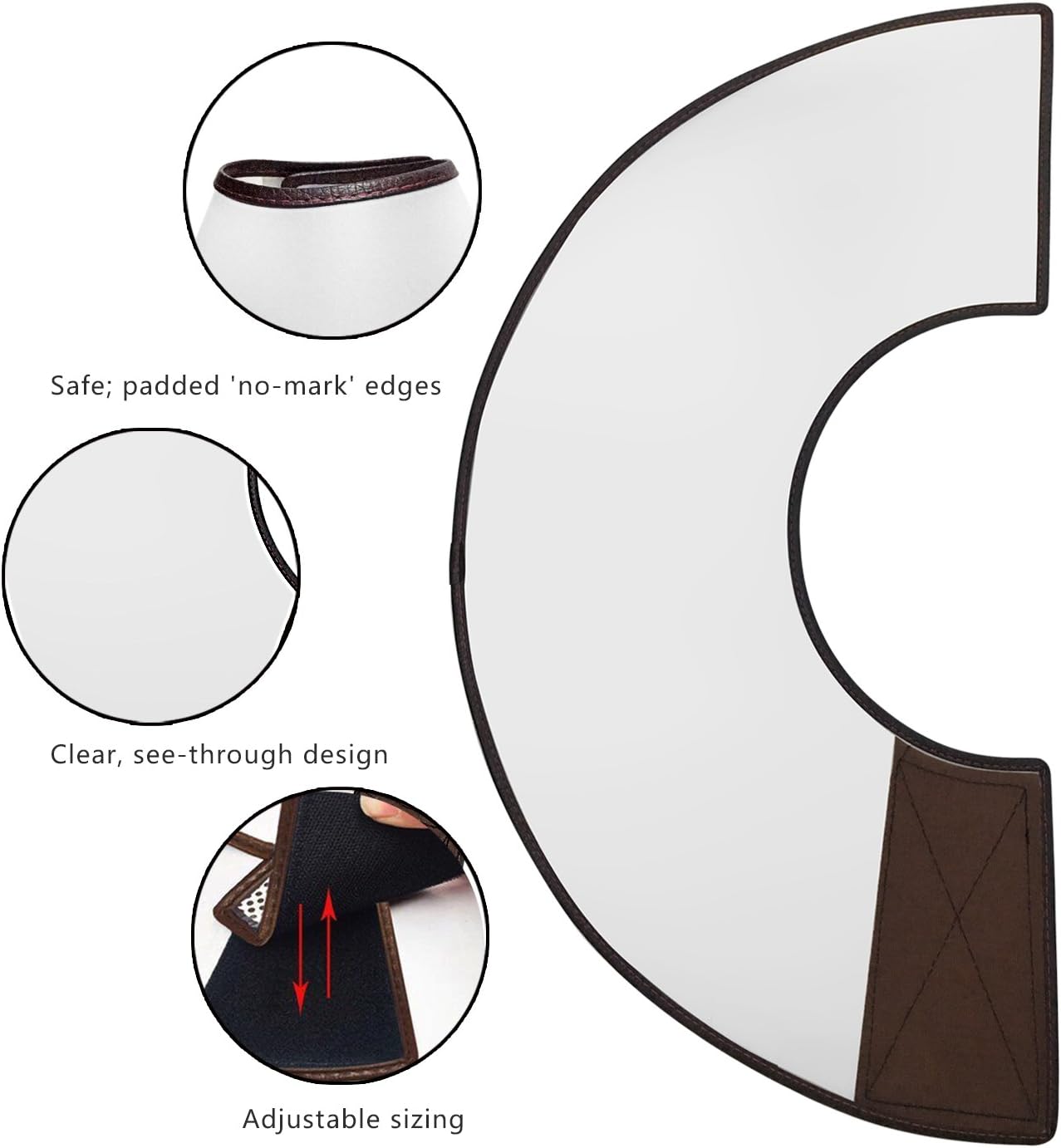 Felicey Pet Adjustable Dog Elizabeth Collar - Protective Recovery Cone Collar with Soft Edge for Anti-Bite, Surgery or Wound Healing (XL) (White, XL)