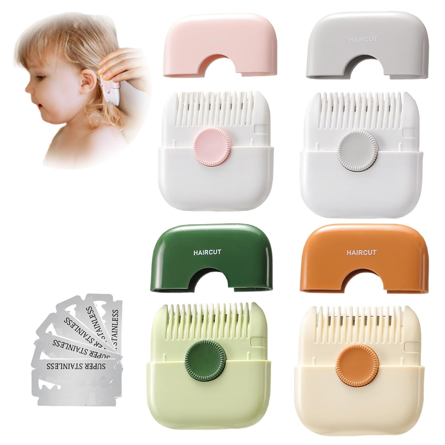 Hair Trimmer/Comb Kids, 2 in 1 Hair Trimmer, Split Ends, Razor Comb, Split End Trimmer with Blades 2 in 1 Dual-Side Design, Blades Replaceable Other