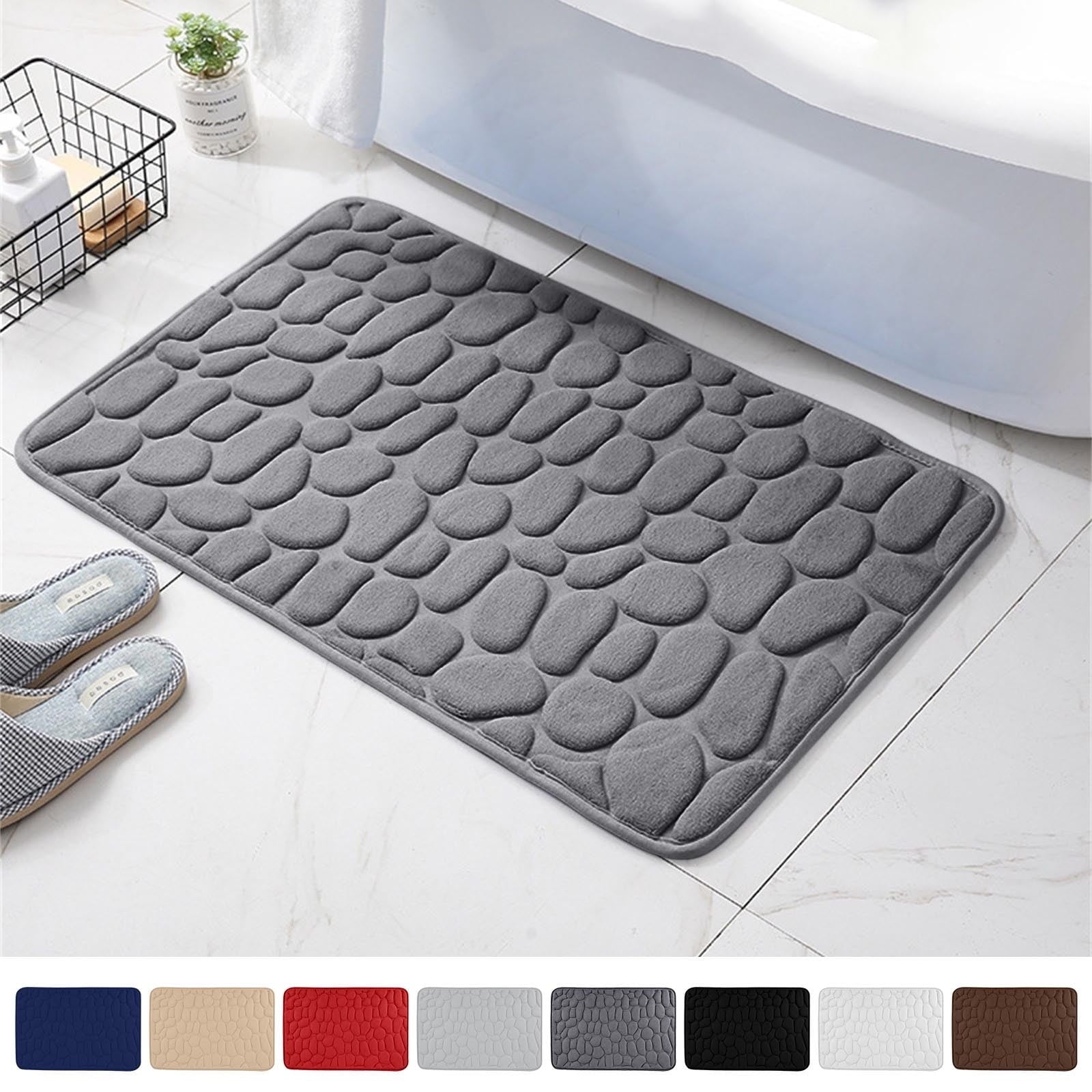 40 x 24 Inch Cotton Bathroom Floor Mat - Super Soft, Water Absorbent, Non-Slip, Machine Washable, Ideal for Bathroom, Bedroom, and Kitchen Red