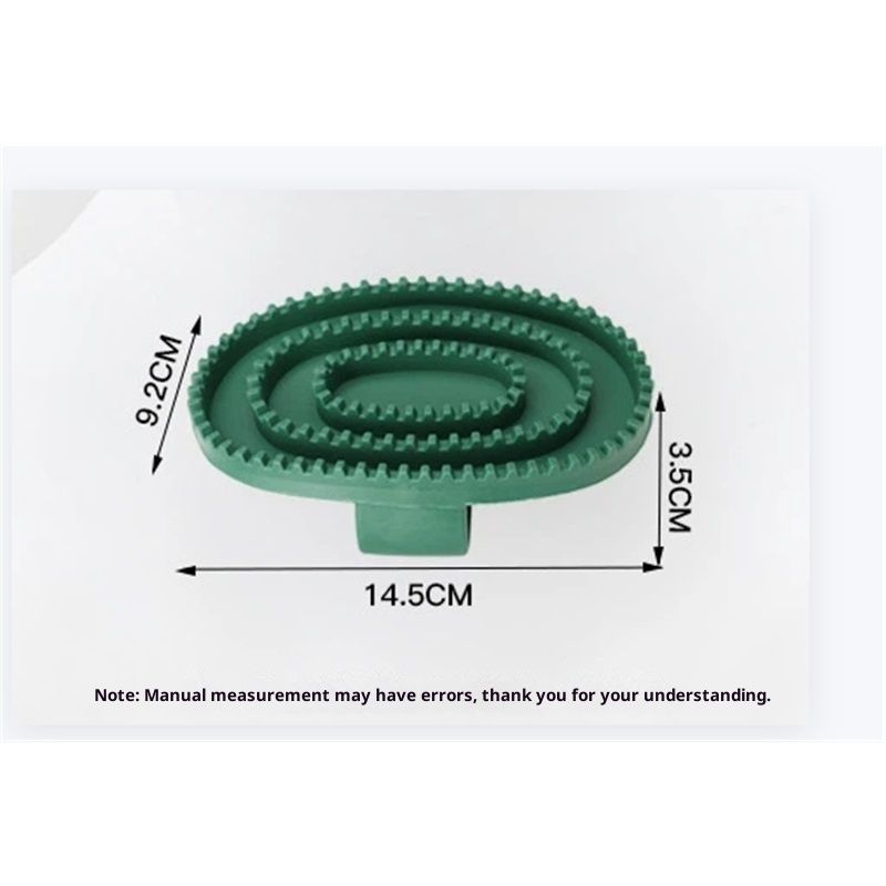 2pcs Soft Rubber Curry Comb Brush with Handle for Horses, Dogs, Cats Short Hair Medium Large Dogs Cats Rabbits(green large size)
