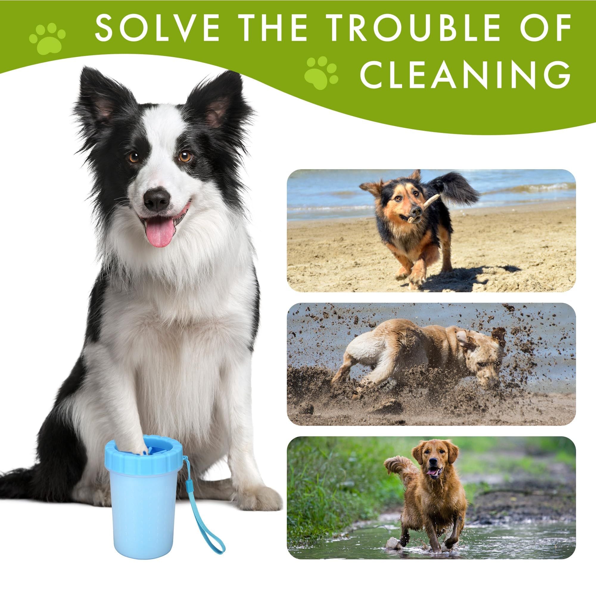 Portable Dog Paw Washer/Paw Cleaner,Reusable Washer & Cleaner Cup | Keeps Fur Paw Clean Blue 9*11cm