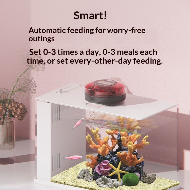 Automatic Fish Feeder for Aquarium - Moisture-Proof and Precision Feeding Betta Vacation Feeder, USB Rechargeable Auto Fish Food Dispenser with Timer,LCD Display