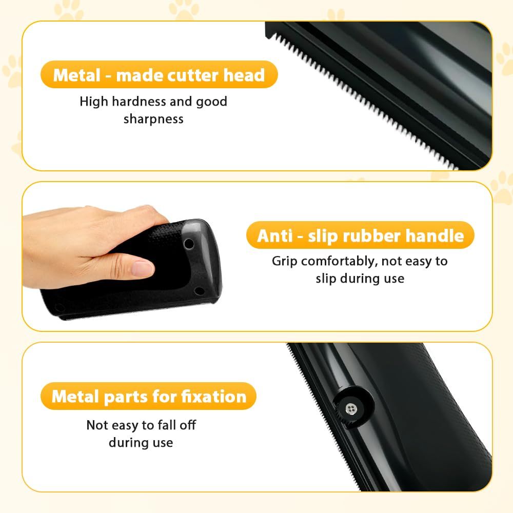 Tails Deshedding Brush Pet Hair Remover Comb for Shedding,Grooming Brush for Dogs and Cats,Pet Long and Short Hair Removal Tool (Black/2pcs)