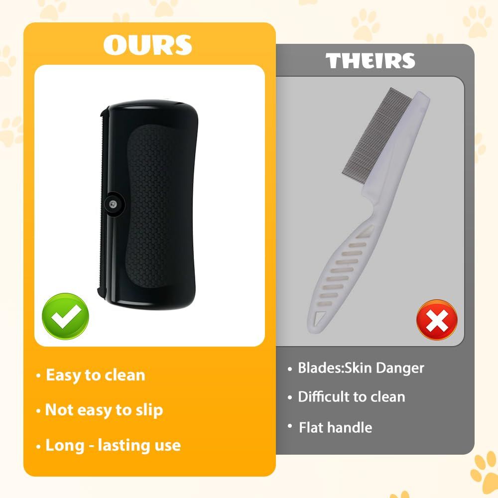 Tails Deshedding Brush Pet Hair Remover Comb for Shedding,Grooming Brush for Dogs and Cats,Pet Long and Short Hair Removal Tool (Black/2pcs)