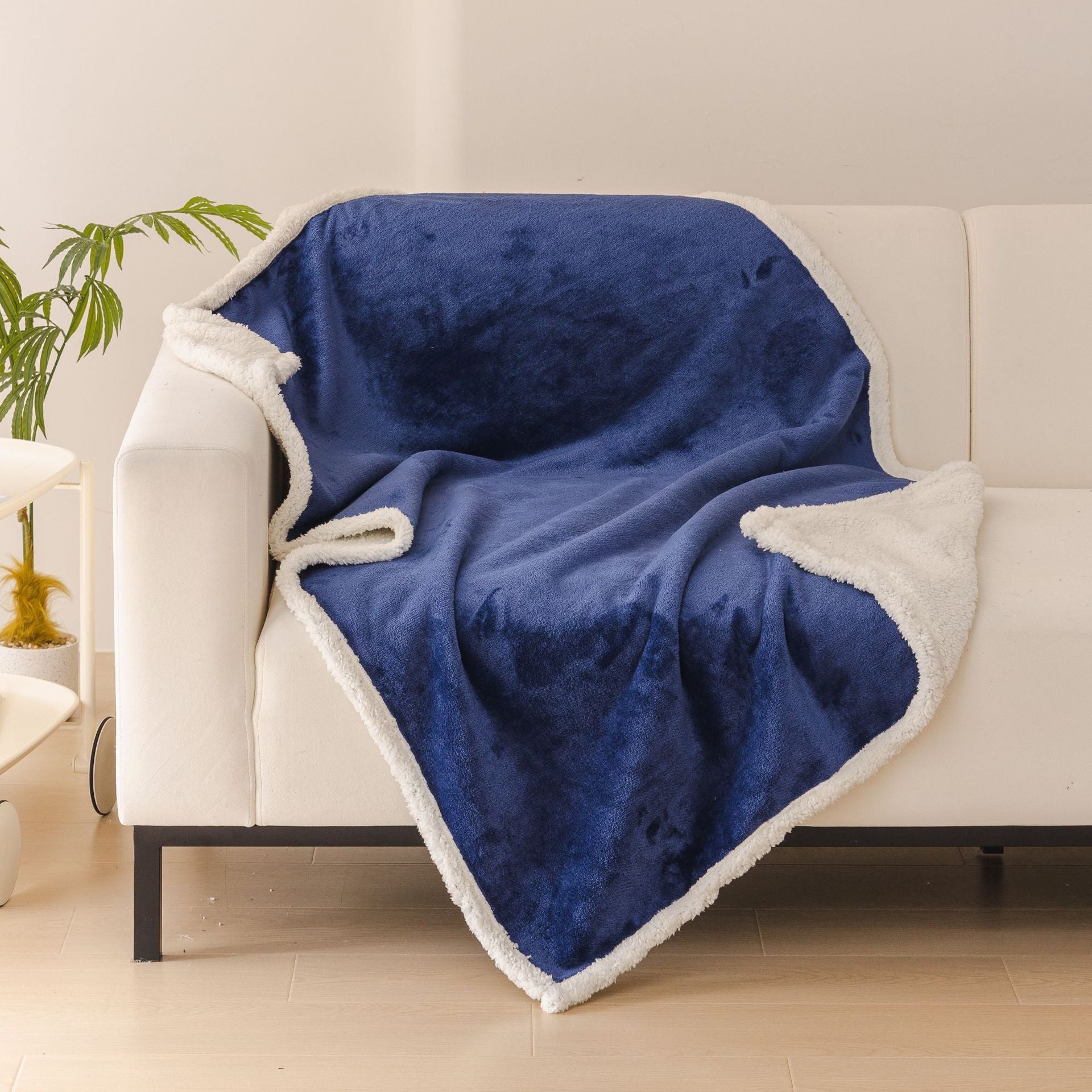 Dog Blankets for Small Dogs - Waterproof Cat Blanket Washable - Fleece Puppy Blanket, Soft Plush Reversible Throw Protector for Bed Couch Car Sofa, 27"X40", Navy Blue