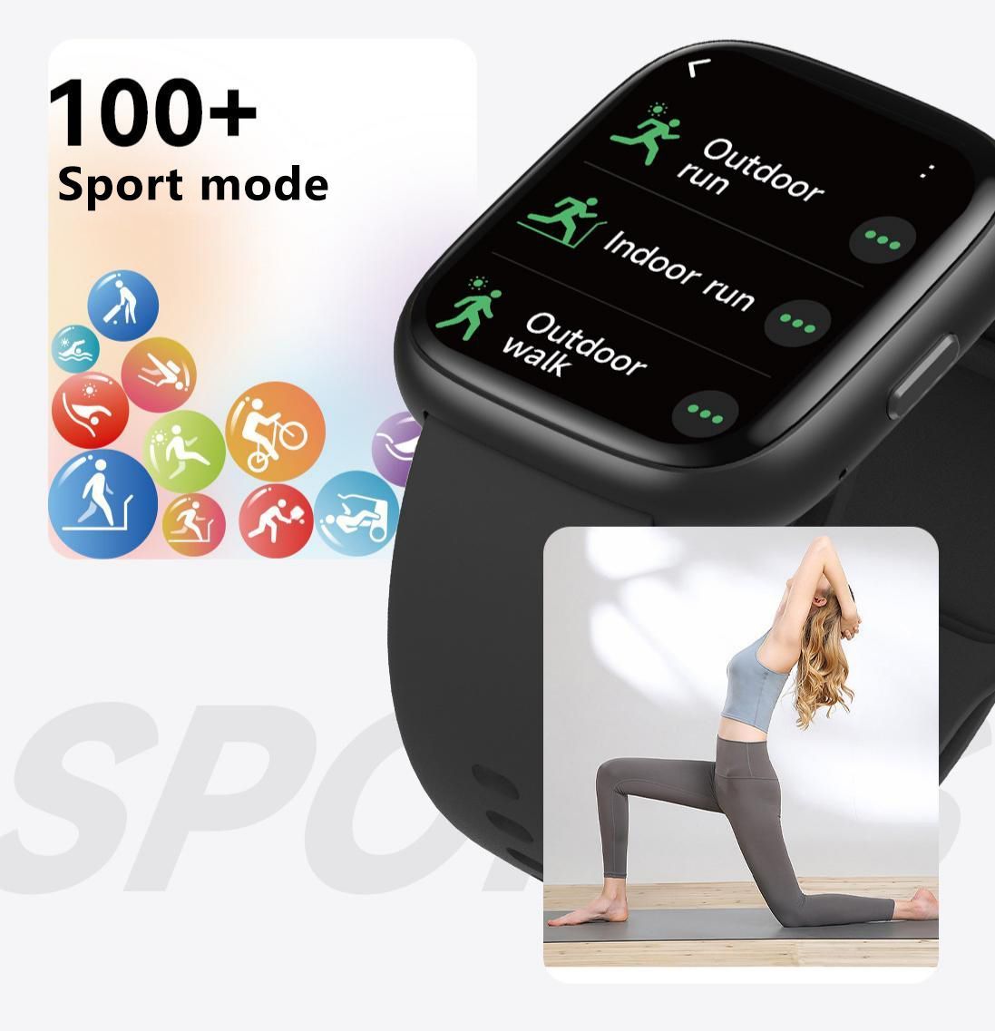 Apricot Unisex Health Monitoring Smart Watch with Call Function