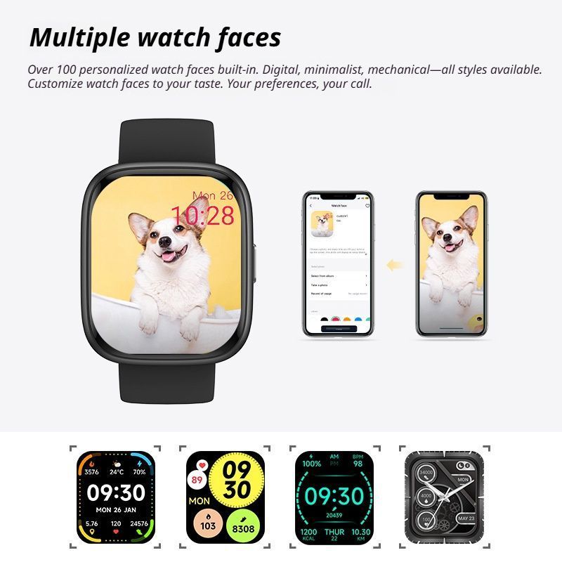 Blue Unisex Health Monitoring Smart Watch with Call Function
