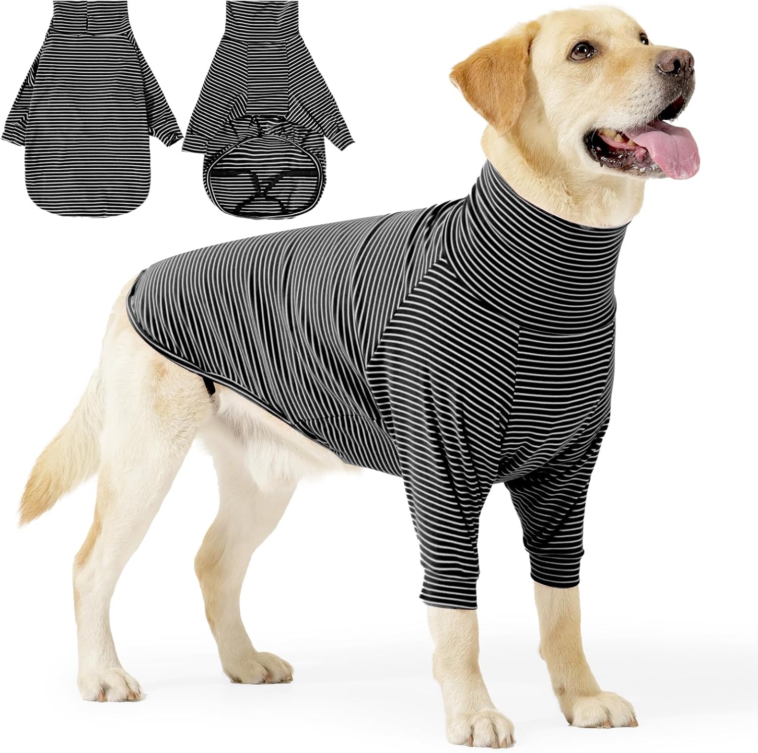 Recovery Suit for Dogs After Surgery Female Male Dog Onesie Neuter Spay Body Suit with Sleeve for Small Medium Large Dogs, Pet Pajama Clothes Anti Licking Surgical Wound Cone Alternative Black