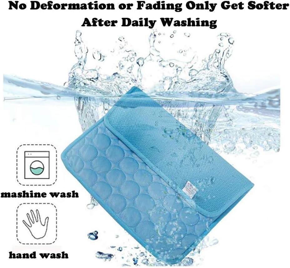 Pet Cooling Mat for Dogs, Pet Dog Self Cooling Pad, Ice Silk Self Cooling Mat Sleep Pad Foldable and Washable Summer Cool Mat Blanket for Cats, Kennels, Crates and Beds (Medium(23.6"*19.7"))