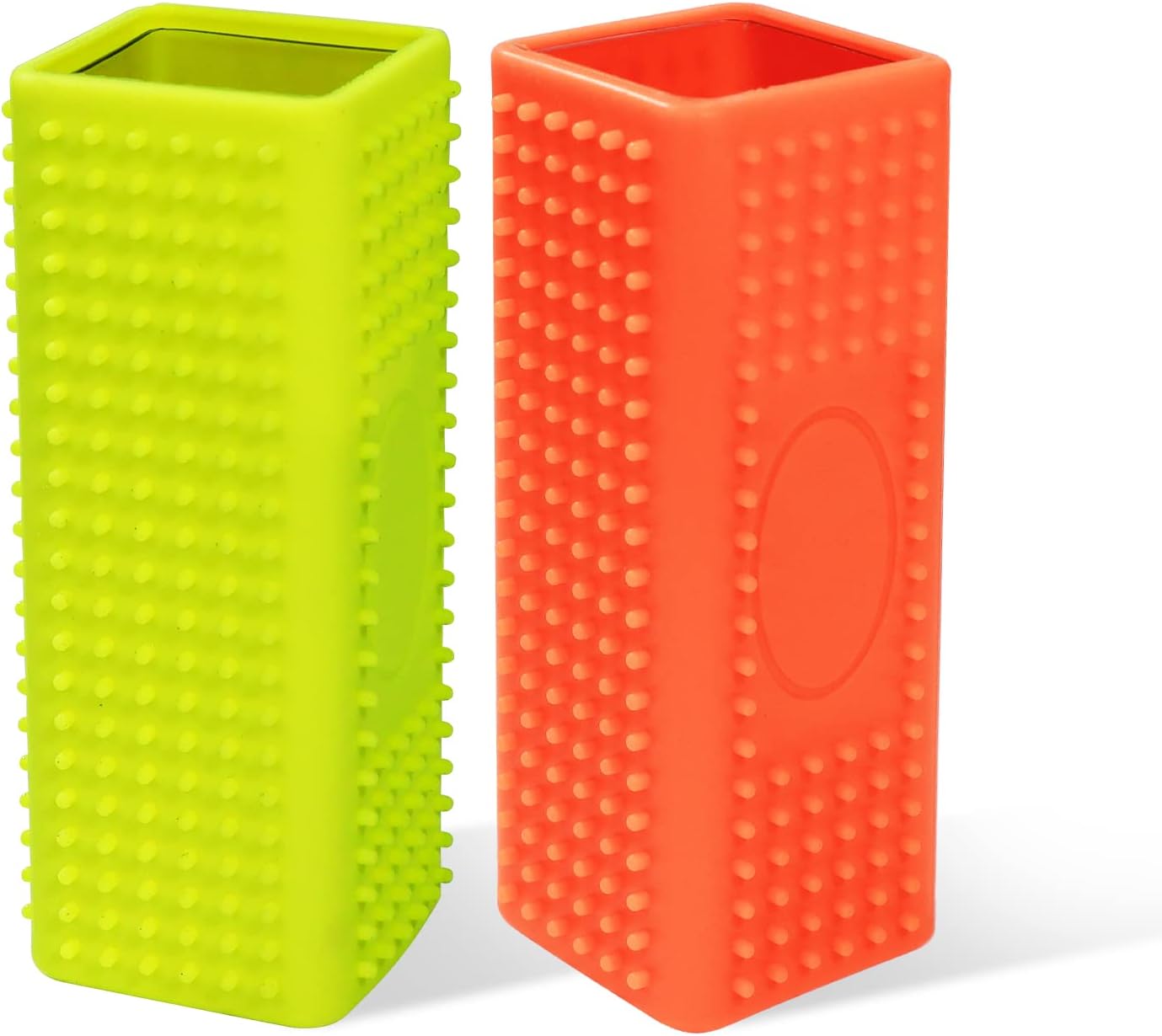 2 PCS Silicone Pet Hair Remover, Reusable Rubber Pet Hair Block Roller Cleaner for Carpet, Couch, Furniture, Car Seats (Orange, Yellow)