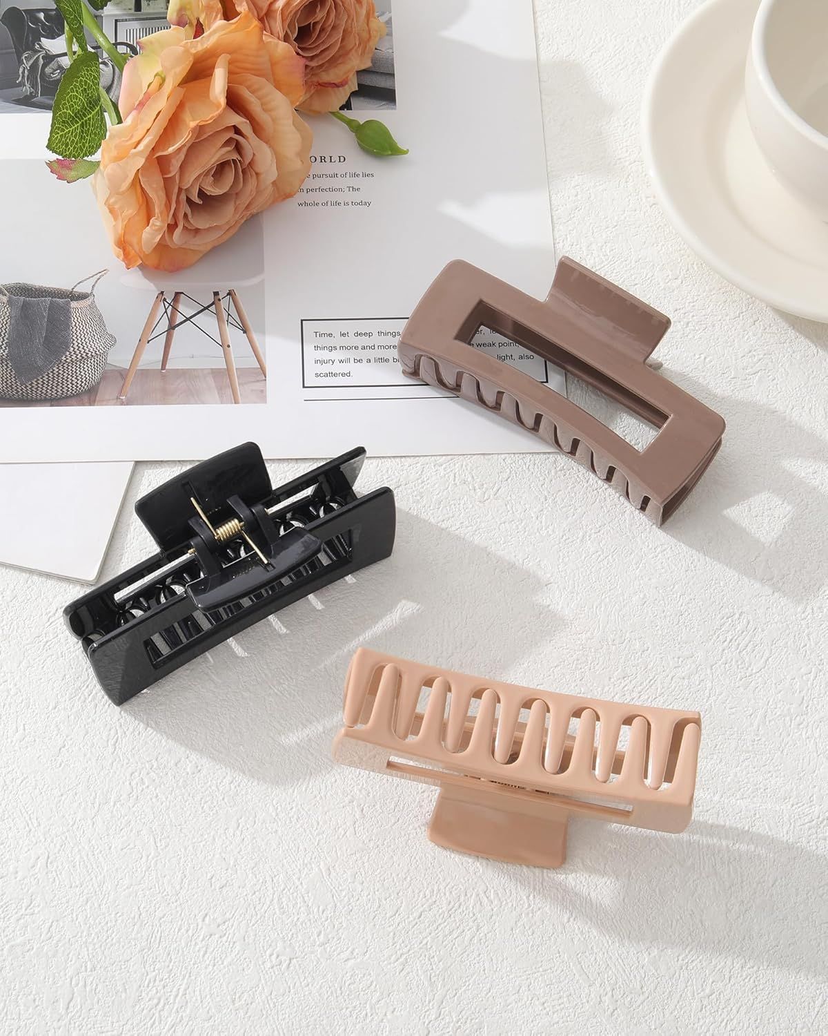 3Pcs Silicone Hair Clips lexible Claw Clips or Women Cloud Clip Bendable Large Hair Claw Clip