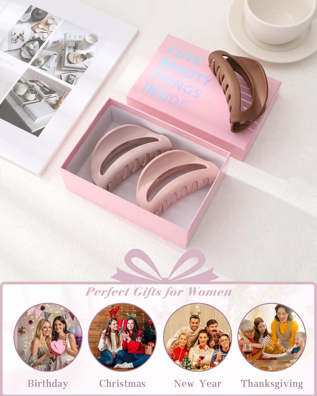 3Pcs Silicone Hair Clips lexible Claw Clips or Women Cloud Clip Bendable Large Hair Claw Clip