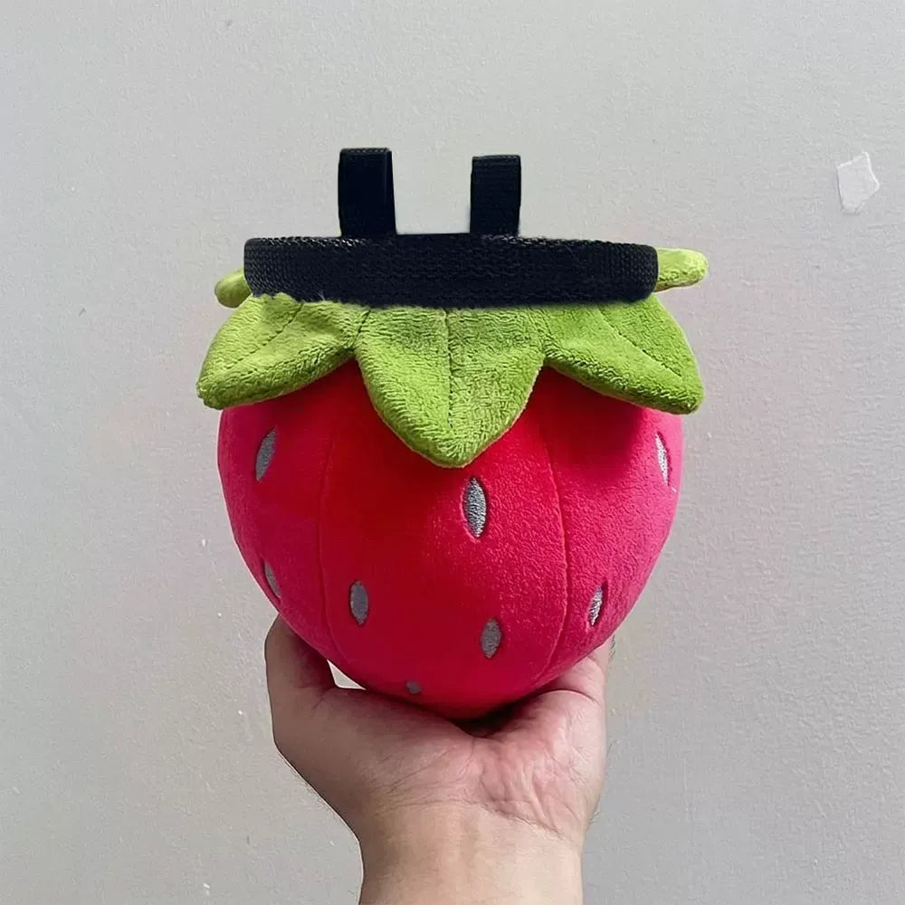 Strawberry Chalk Bag Rock Climbing Chalk Bag Suitable Bouldering Gym Indoor & Outdoor Climbing with Adjustable Belt