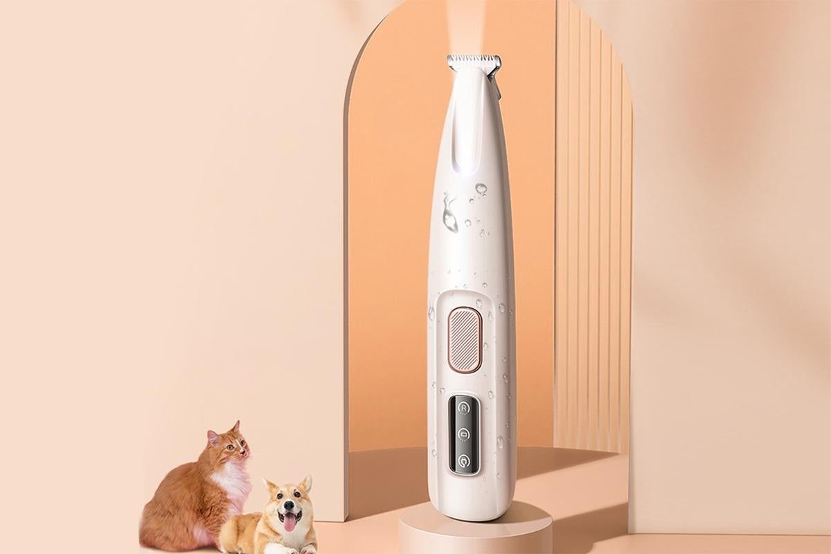 Dog Cat Paw Trimmer 18mm Widen Pet Hair Clipper Dog Clippers for Grooming With LED Light LED Display Rechargeable