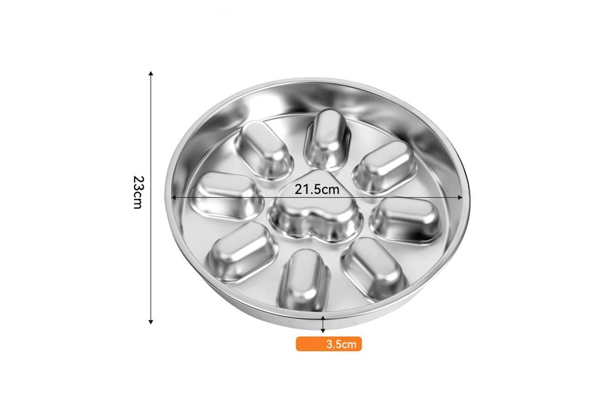Slow Feeder Dog Bowl Stainless Steel Non Slip Puzzle Maze Bowl Slow Down Eating