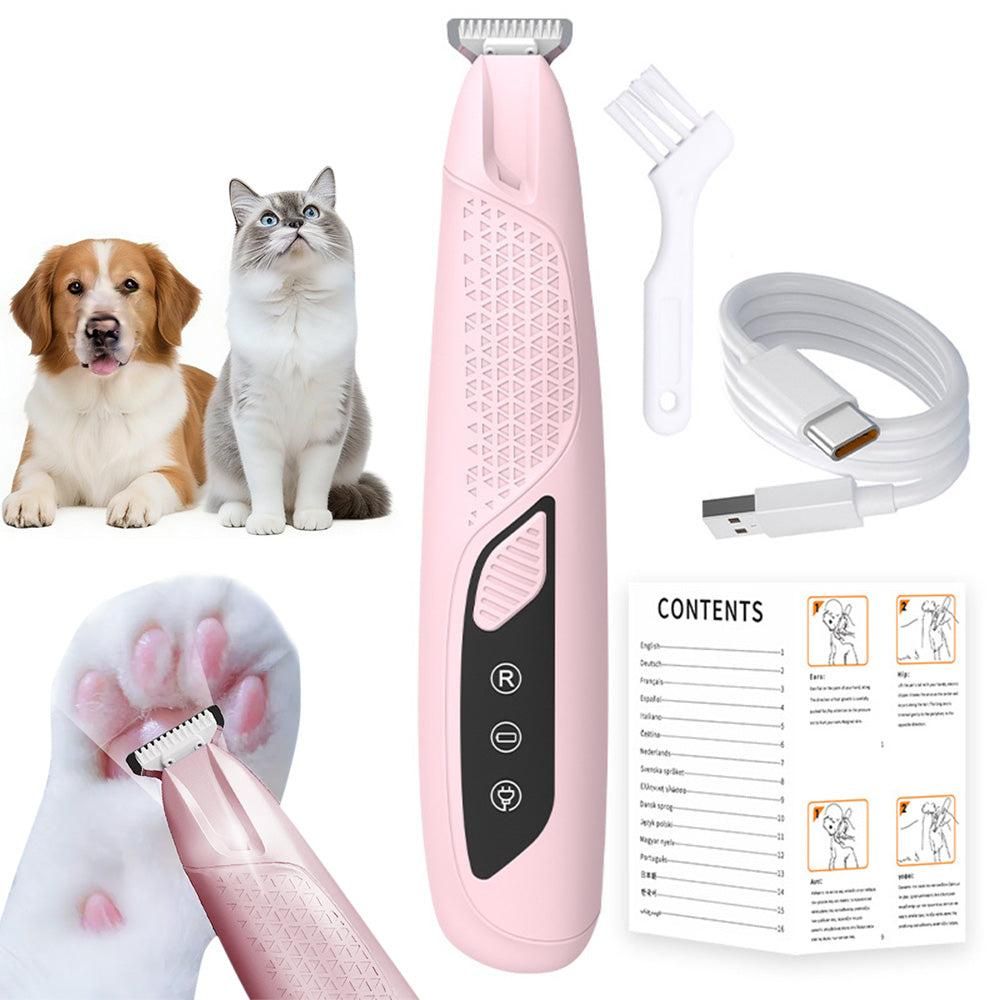 Pet Hair Trimmer Electric Clipper Rechargeable with LED Light for Pets Blue