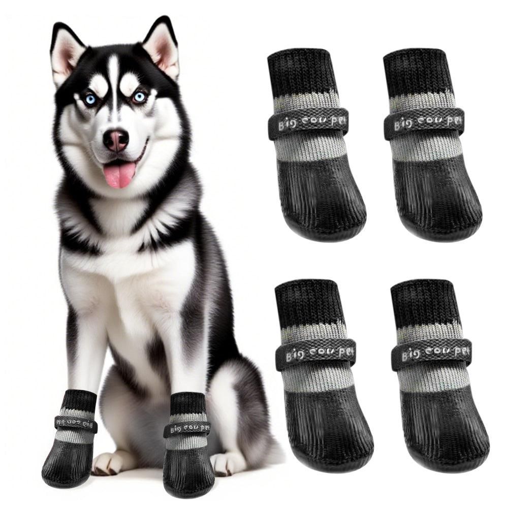 Waterproof Anti Slip Pet Shoes with Rubber Sole for Indoor and Outdoor Use Red - L