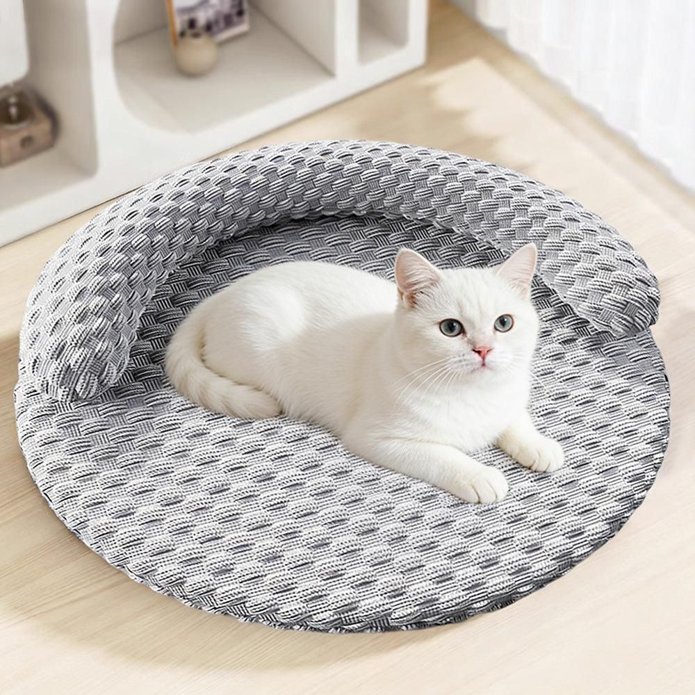 Washable Cooling Pet Bed with Removable Cover for Dogs & Cats - Dark Gray - S