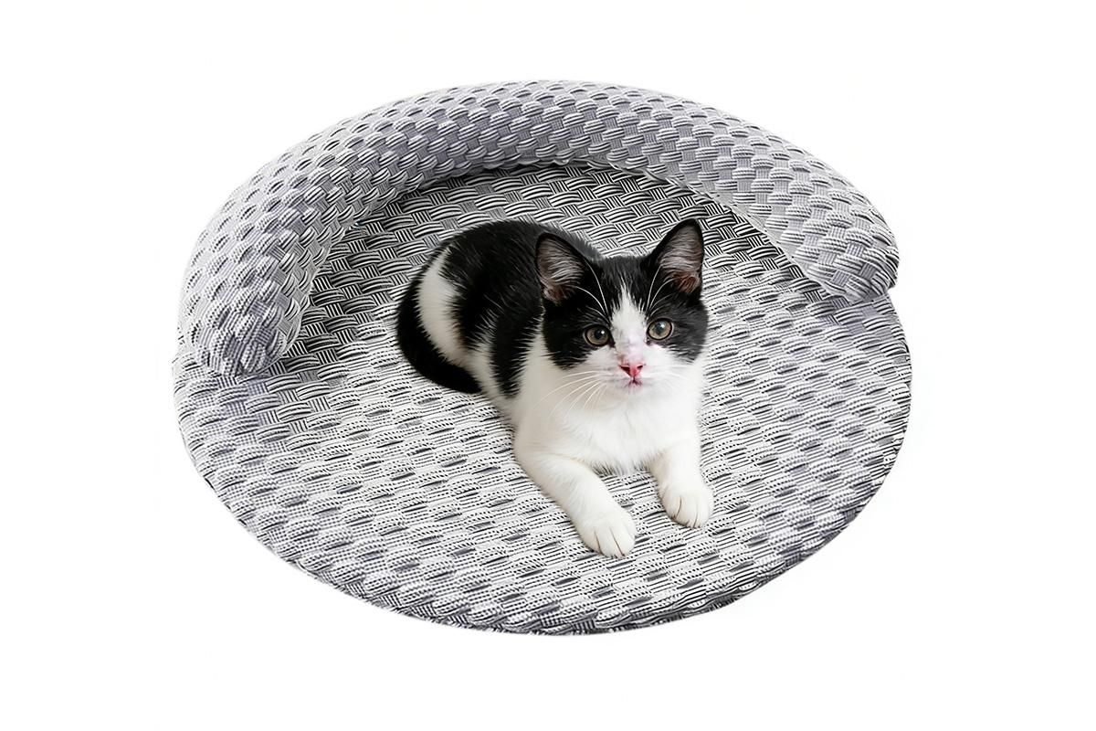 Washable Cooling Pet Bed with Removable Cover for Dogs & Cats - Dark Gray - S