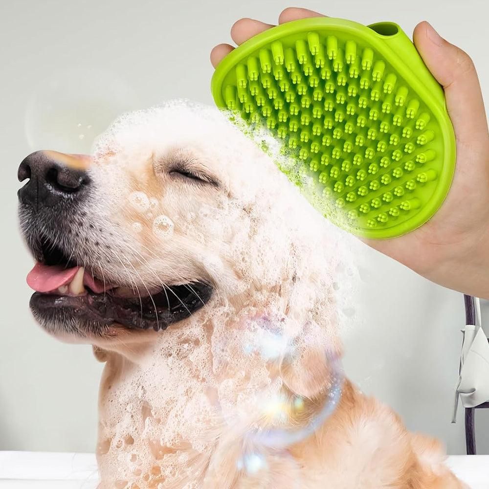 2PCS Pet Grooming Brushes Deshedding Bath Brush for Dogs Cats & Horses Green