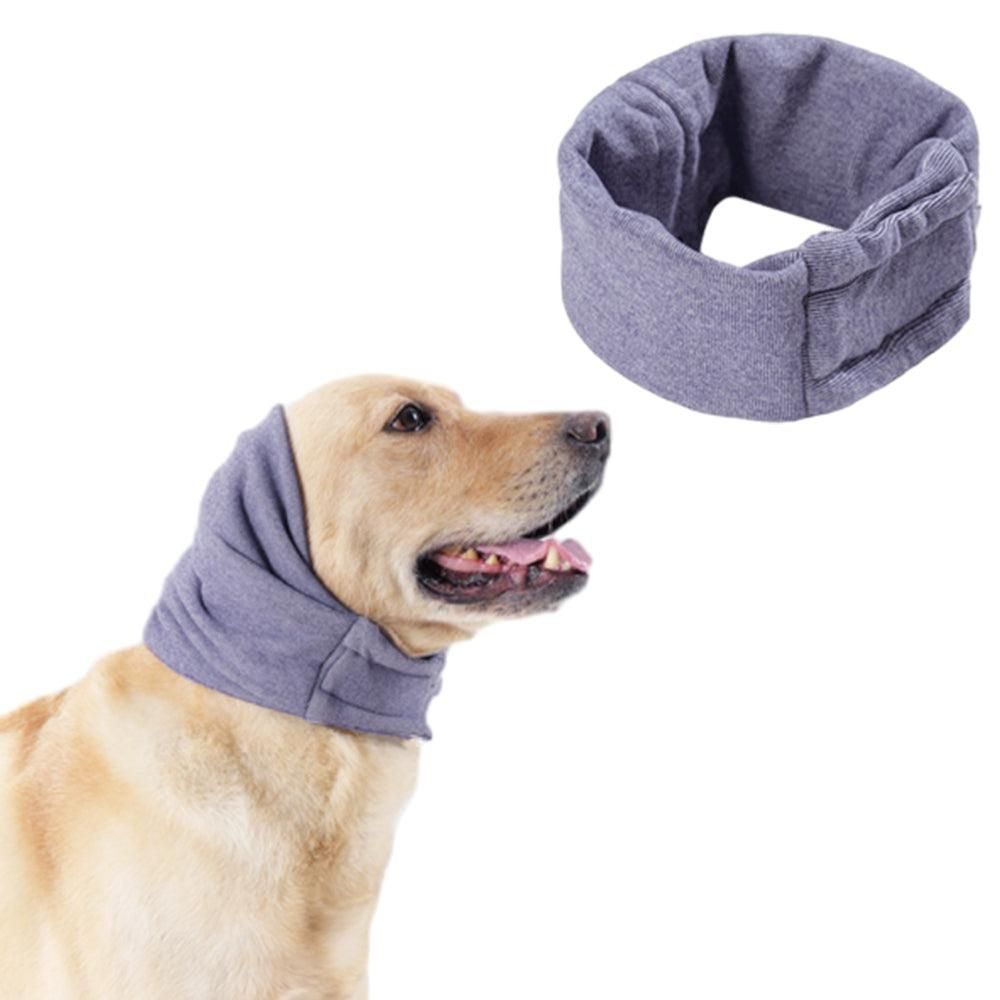 Dog Calming Ear Wraps Ear Protection Cover Pet Dog Head Muff Dark Gray - L