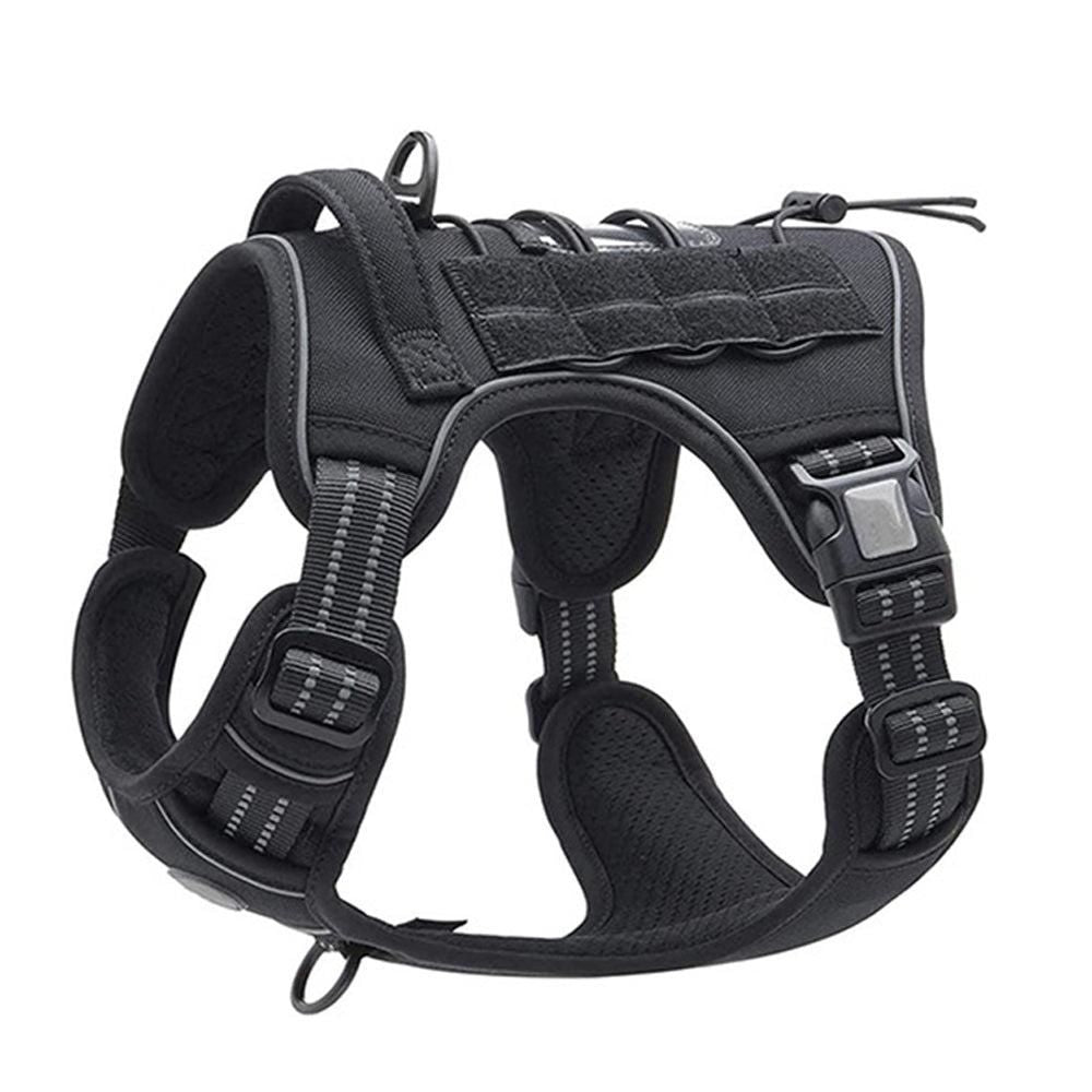 No-Pull Training Dog Harness Adjustable Reflective Pet Training Vest Easy Control M -Black