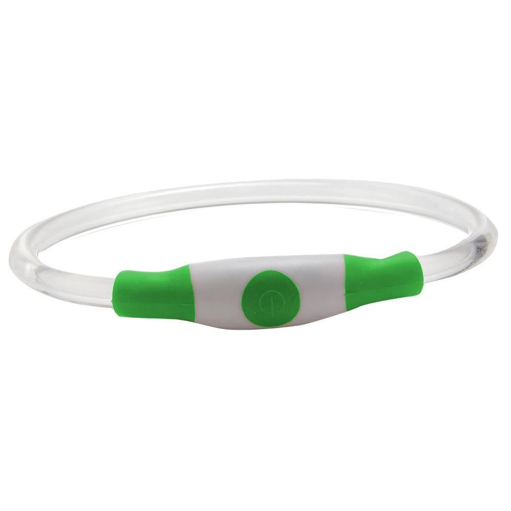 Light-Up Pet Dog Collars USB Rechargeable Pet Collar Adjustable Size Pet Collar Green - S