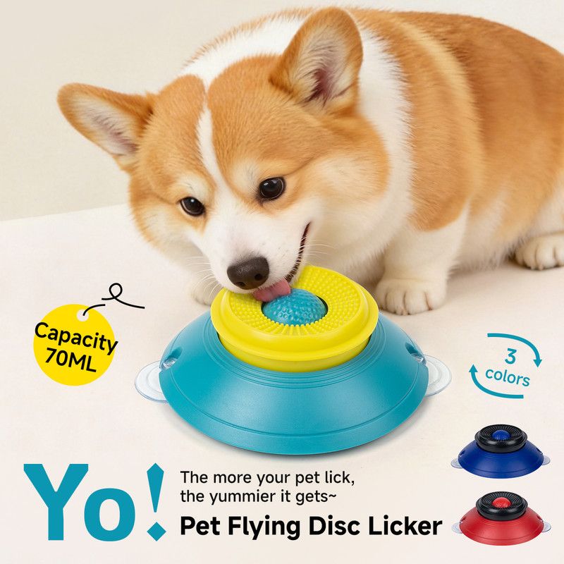 Slow Feeder Lick Bowl, Universal for Cats and Dogs, a Fun and Stimulating Feeding Tool - Red