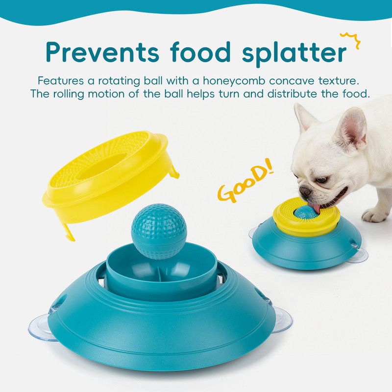 Slow Feeder Lick Bowl, Universal for Cats and Dogs, a Fun and Stimulating Feeding Tool - Red