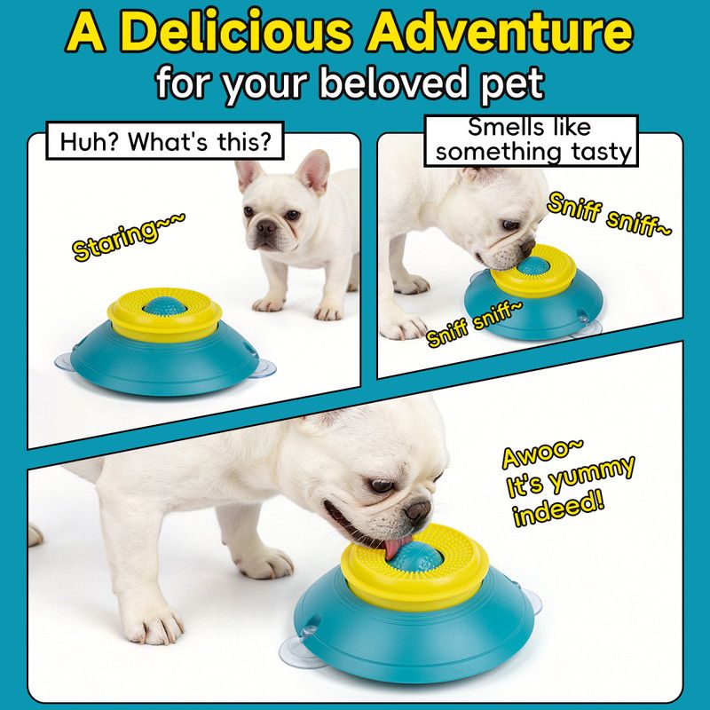 Slow Feeder Lick Bowl, Universal for Cats and Dogs, a Fun and Stimulating Feeding Tool - Red