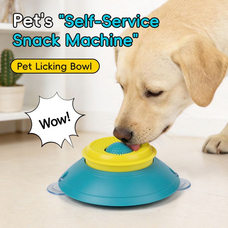 Slow Feeder Lick Bowl, Universal for Cats and Dogs, a Fun and Stimulating Feeding Tool - Blue