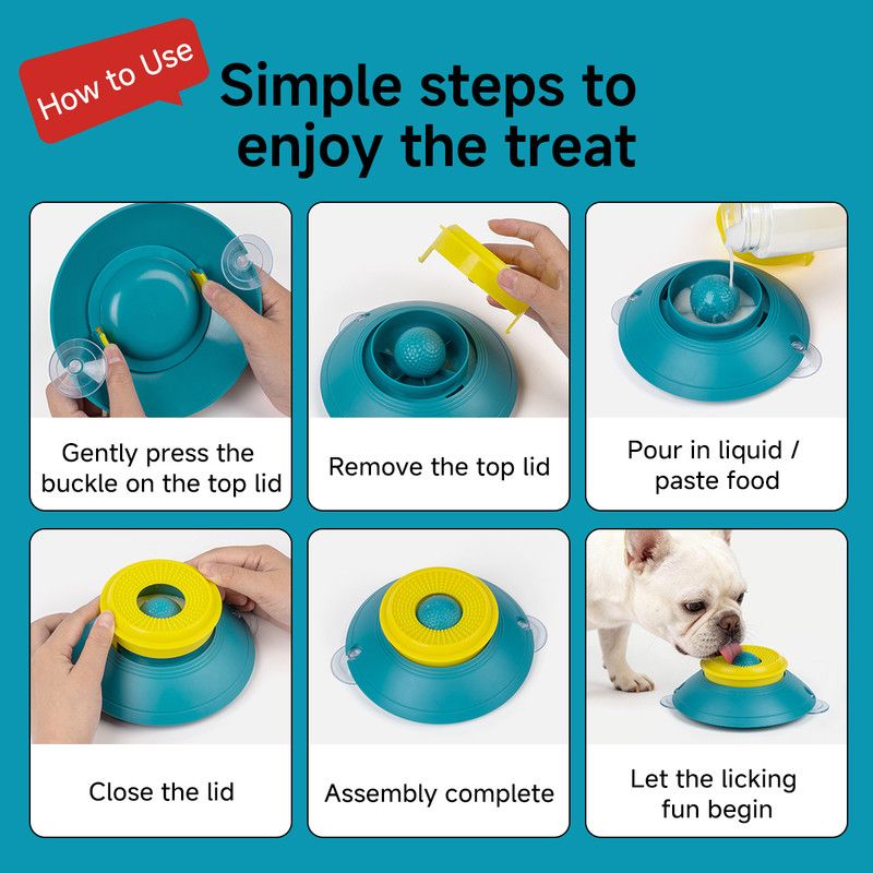 Slow Feeder Lick Bowl, Universal for Cats and Dogs, a Fun and Stimulating Feeding Tool - Green