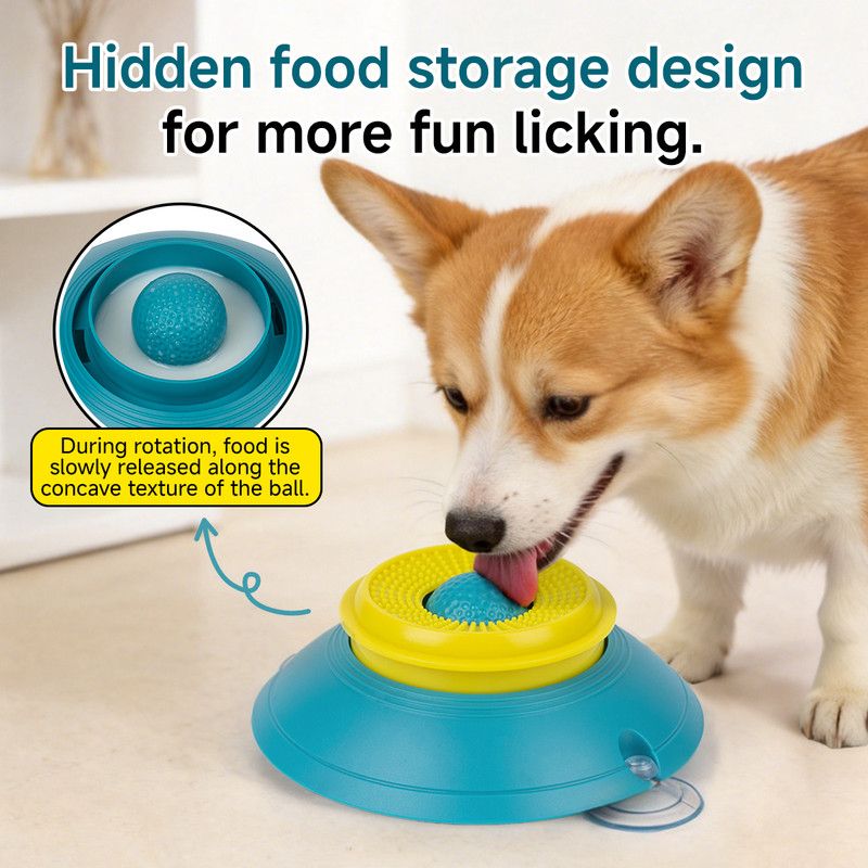 Slow Feeder Lick Bowl, Universal for Cats and Dogs, a Fun and Stimulating Feeding Tool - Green
