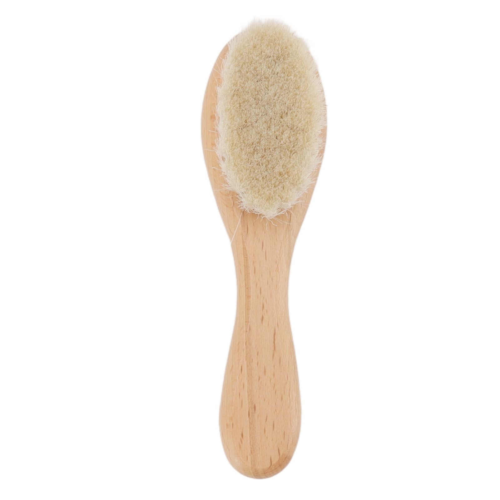 Baby Hair Wool Brush Soft Bristles Styling Beard Brush Baby Bathing Cleaning Nursing Wooden Comb Brush
