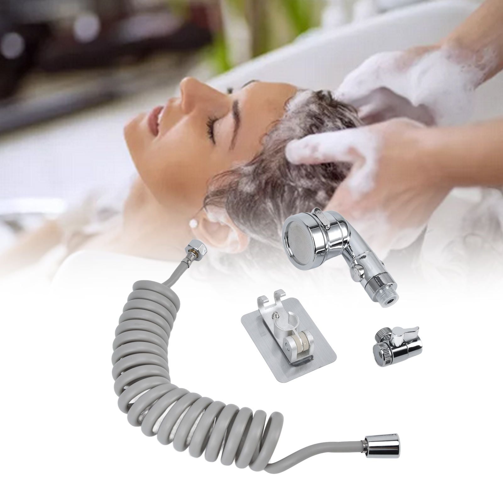 Sink Shower Sprayer Stretchy Hose Adjustable Mode Faucet Sprayer Attachment for Shampooing Pet Bathing