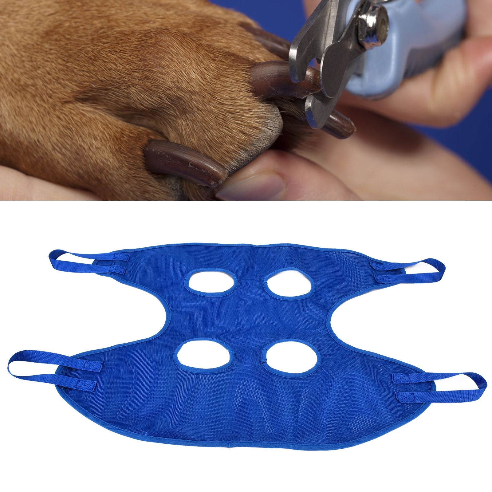 Dog Grooming Sling Multifunctional Pet Grooming Hammock Helper for Bathing Washing Grooming and Trimming NailBlue S
