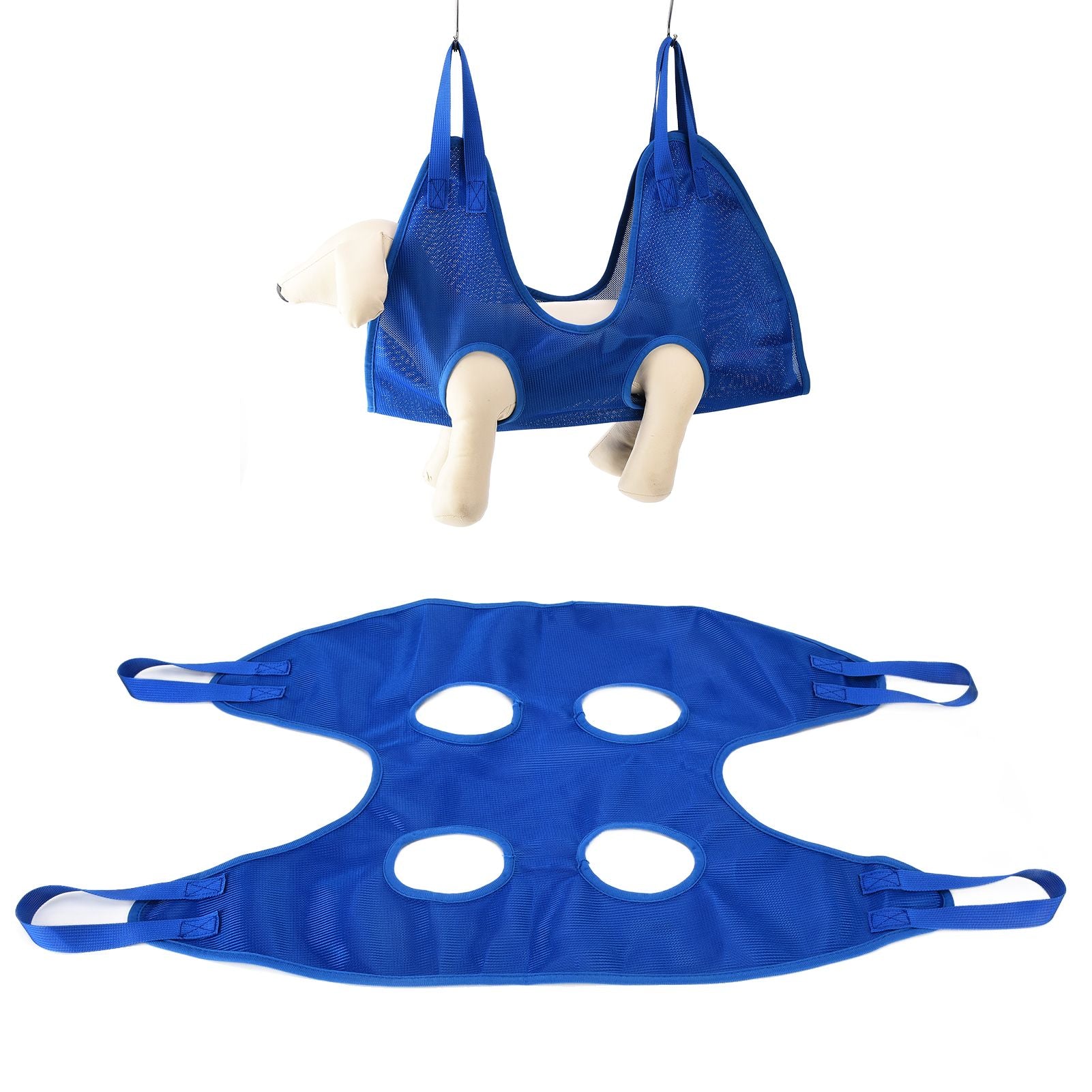 Dog Grooming Sling Multifunctional Pet Grooming Hammock Helper for Bathing Washing Grooming and Trimming NailBlue L