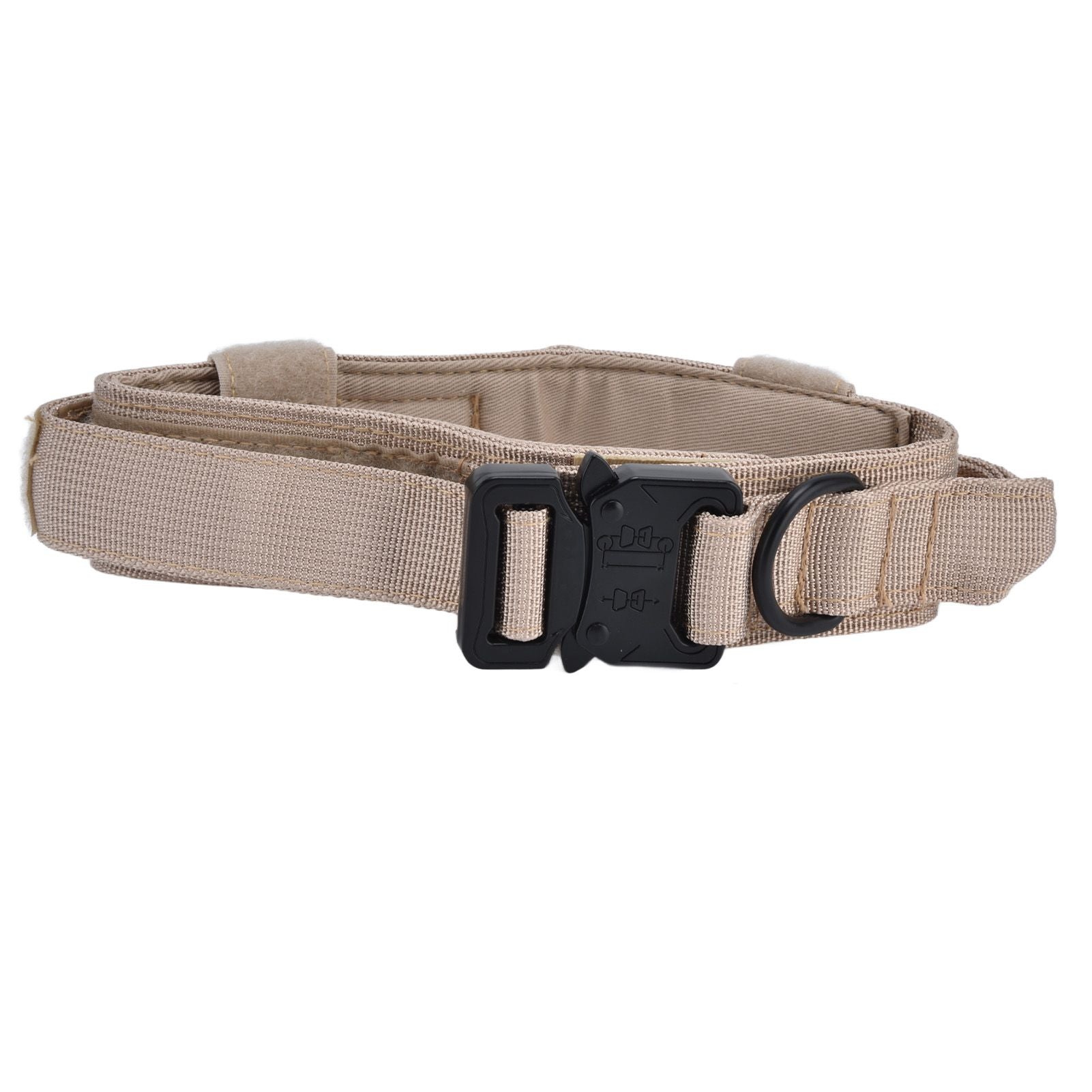 Traction Dog Collar with Buckle Nylon Iron Training Hunting Collar Pet Accessory for OutdoorKhaki XL