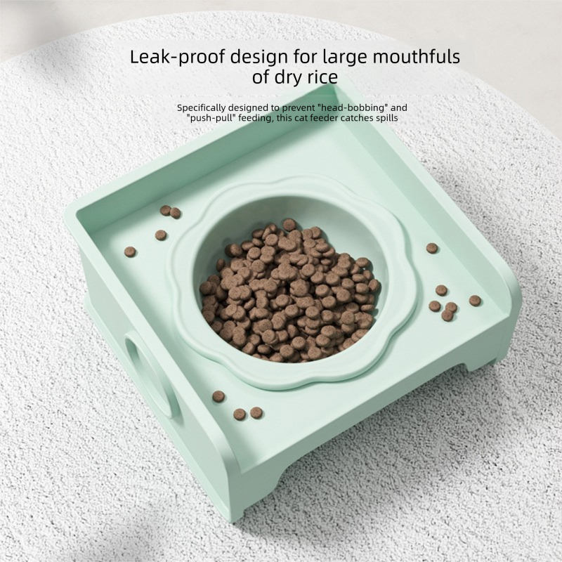 Purple Ceramic Raised Cat Bowl with Splash Proof Stand 250ml Elevated Pet Feeder for Kittens and Small Dogs Modular Interlocking Design