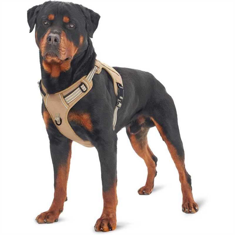 Black Professional Adjustable Tactical Dog Mesh Harness - Reflective No-Pull Pet Vest with Control Handle (S Size for Weight 18-35 lbs)