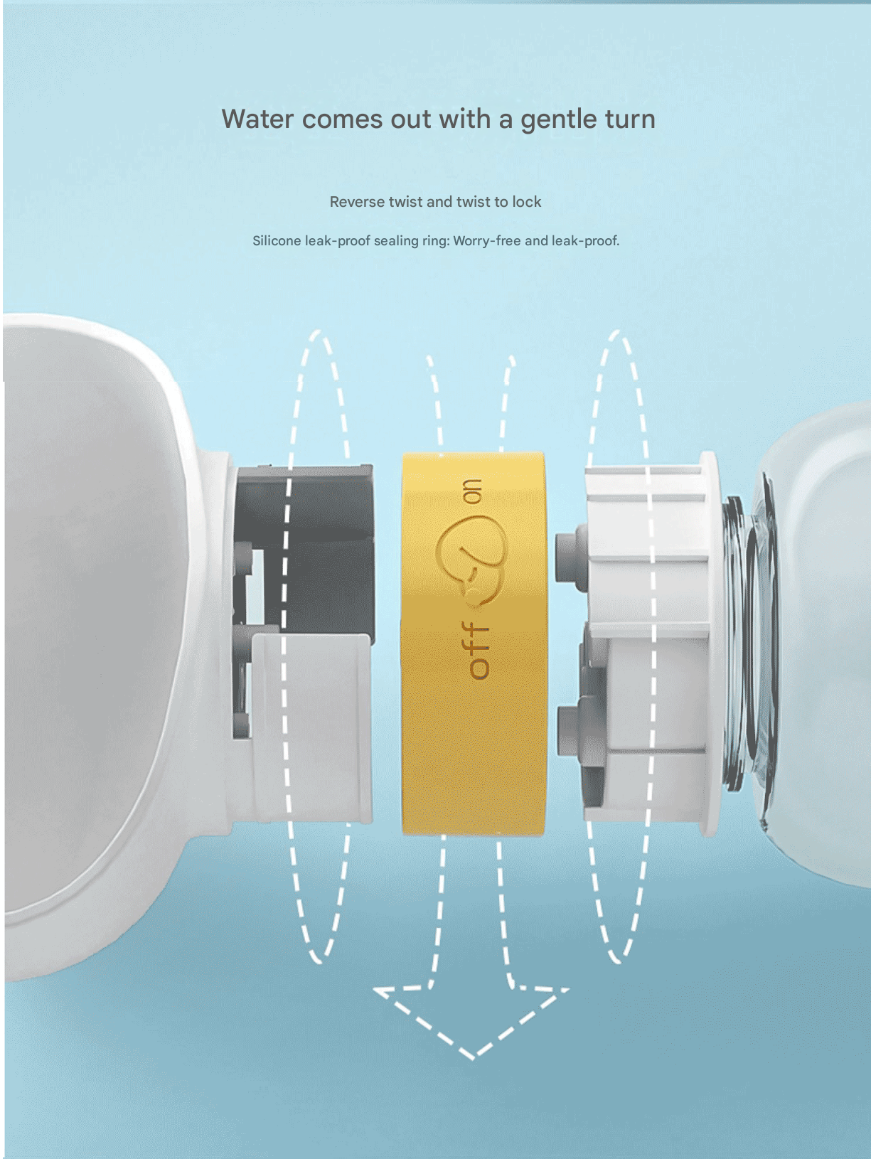 Yellow 350ml Portable Dog Water Bottle - Leak-Proof Pet Travel Water Dispenser, Cloud-Shaped Drinking Bowl, Twist-to-Dispense Design, BPA-Free HIPS/PET Material for Walking Hiking Travel