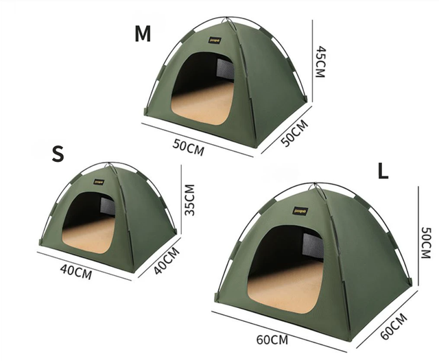 Blue All-Weather Portable Pet Tent with Dual-Sided Cushion & Insect-Proof Mesh – L Size 60 x 60 x 50 cm, Waterproof & Sun-Proof Outdoor Four Corner Dome Kennel for Dogs & Cats Travel Camping