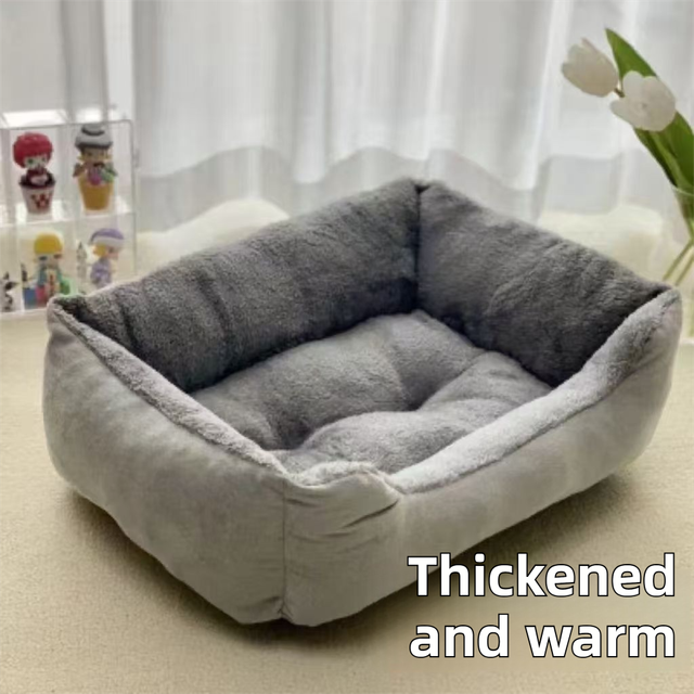 50x40x15CM Grey Premium Plush Pet Bed and Cozy Cushion Mat with Removable Flannel Cover & Non-Slip Waterproof Oxford Bottom for Cats Dogs Car & Home Universal Use