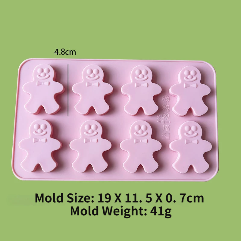 3-Piece Christmas Non-Stick Silicone Baking Mould Set of Santa, Reindeer, Gingerbread Man & Bell Shapes for Chocolate, Candy, and Mousse Dessert - Easy to Release and Clean, Ideal Making Tools for Christmas in July, Winter Christmas & Secret Santa Gift