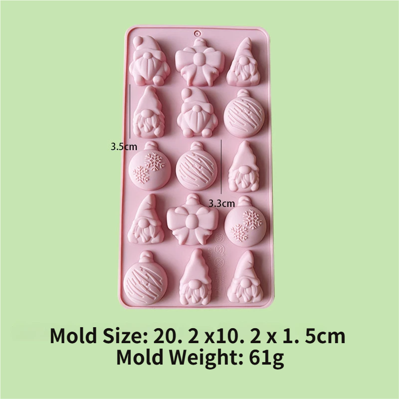 3-Piece Christmas Non-Stick Silicone Baking Mould Set of Santa, Reindeer, Gingerbread Man & Bell Shapes for Chocolate, Candy, and Mousse Dessert - Easy to Release and Clean, Ideal Making Tools for Christmas in July, Winter Christmas & Secret Santa Gift